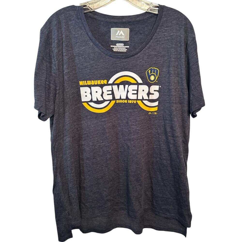 Milwaukee Brewers Majestic Top T-Shirt Size XL MLB Women’s